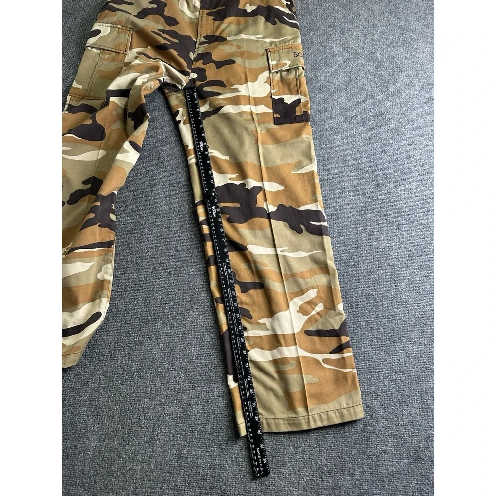 Mens Southpole Camo Cargo Pants Baggy Military Style Brown, Size 40